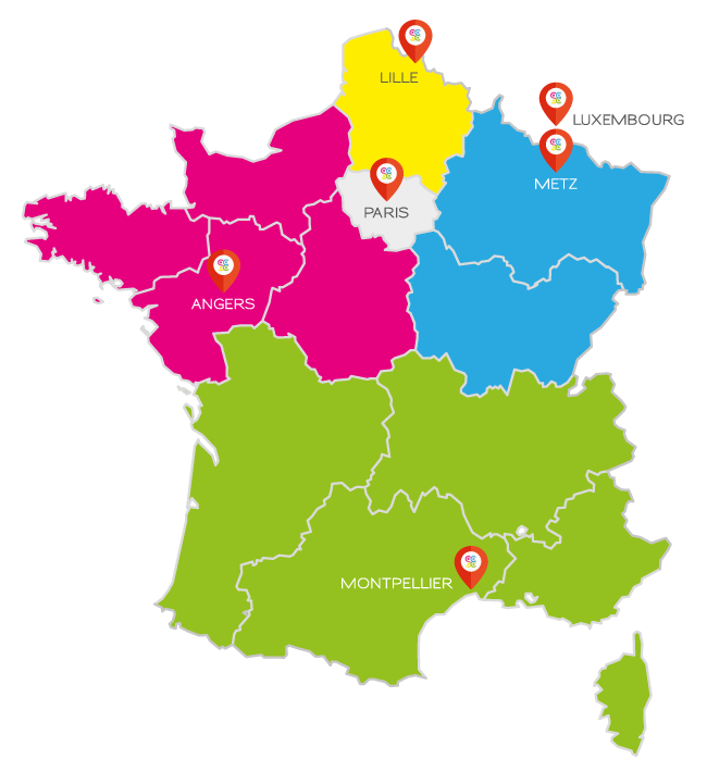 Implantation en France et au Luxembourg